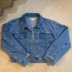 Madewell Classic Blue Cropped Denim Jacket